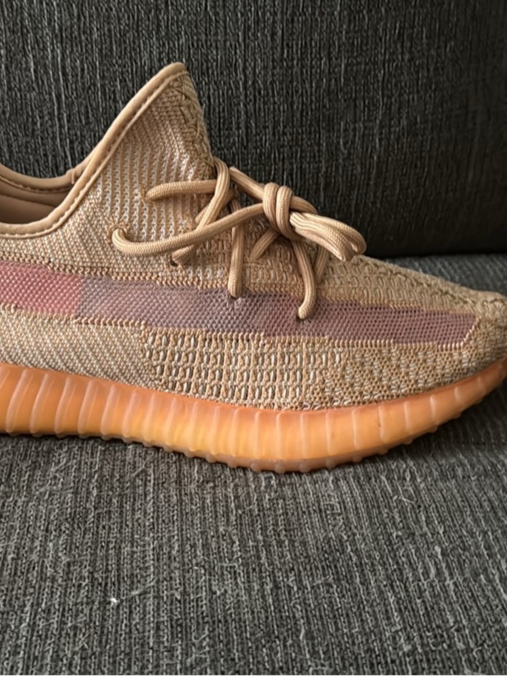 Yeezy Boost 350 V2 Tan with Pink Stripe